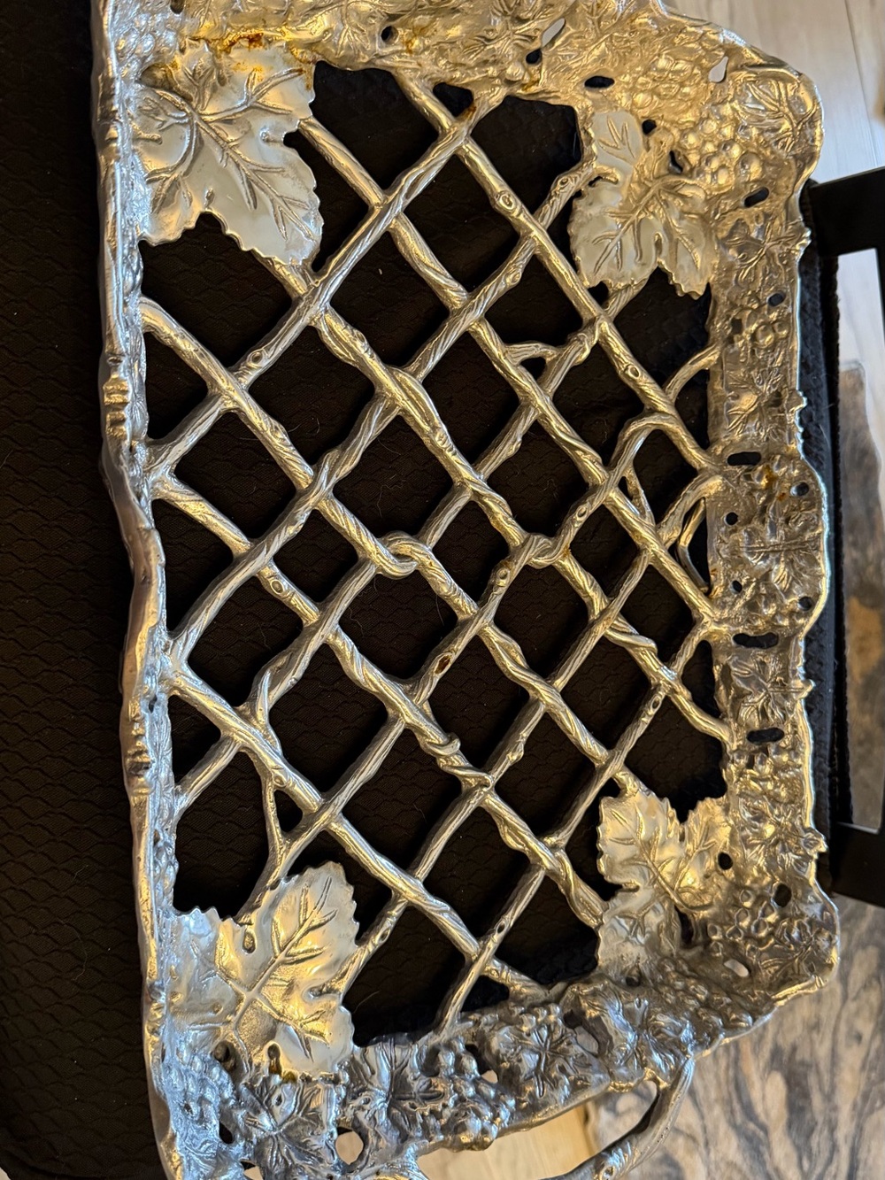 Arthur Court Silver Botanical Lattice tray